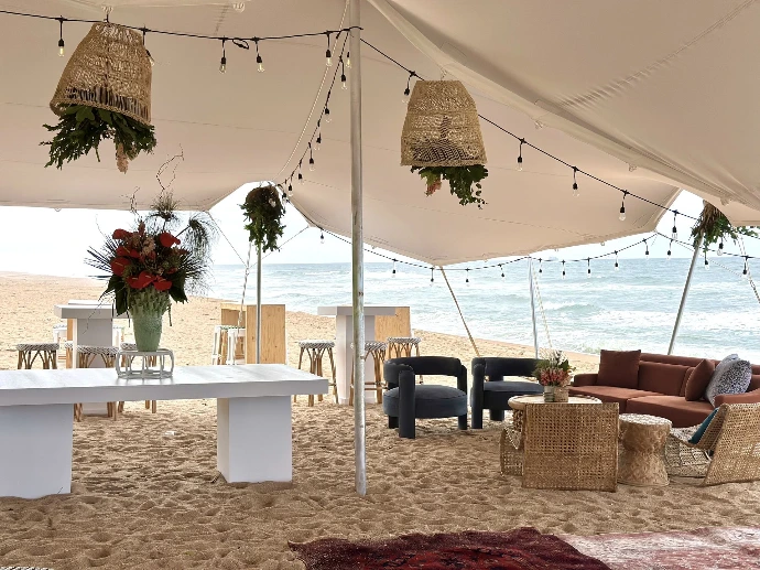 Beach Setup with Florals and Furniture